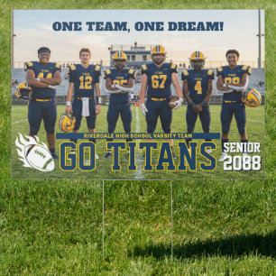 Football Team High School Senior Game Day Sports Sign