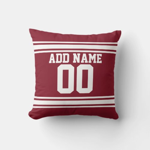 Football Team Jersey with Custom Name Number Throw Pillow