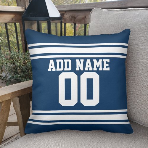 Football Team Jersey with Custom Name Number Throw Pillow