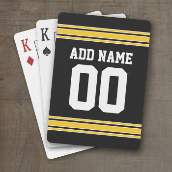 Football Team Jersey With Name And Number Playing Cards by MyGiftShop at Zazzle