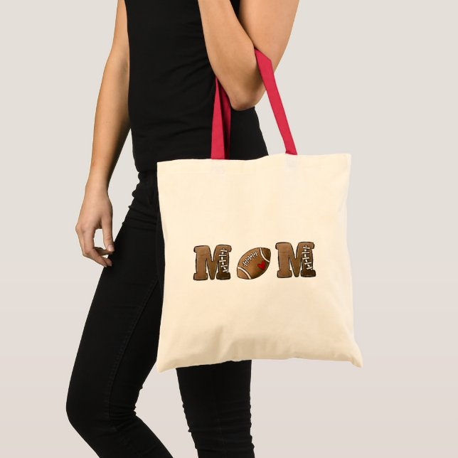 Football Team Mom Jersey Number Tote Bag (Front (Product))