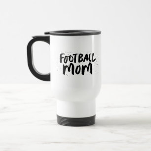 Football team mom stylish black type personalized travel mug