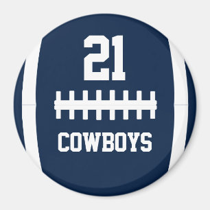 Football Team Name and Player Number Custom Color Magnet