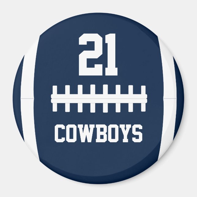 Football Team Name and Player Number Custom Color  Magnet (Front)