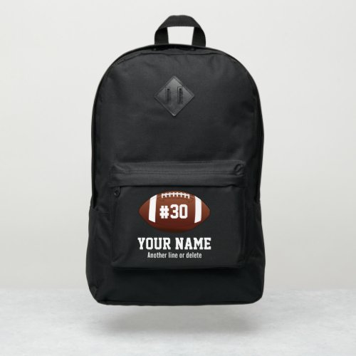 Football Team Name Jersey Number Custom Sports Port Authority Backpack