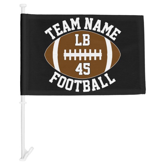 Football Team Name Player Position & Number Custom Car Flag (Front)