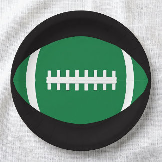 Football Team Party/Banquet Green Football Sports Paper Plates