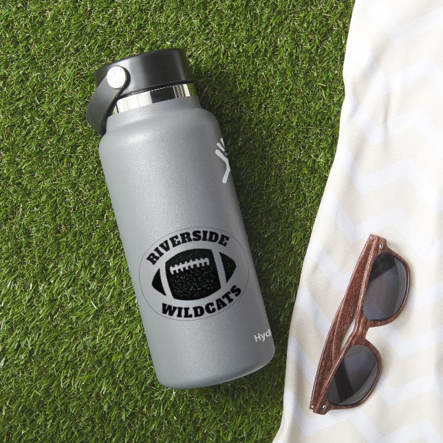 Football team personalized black sticker (HydroFlask Insitu)