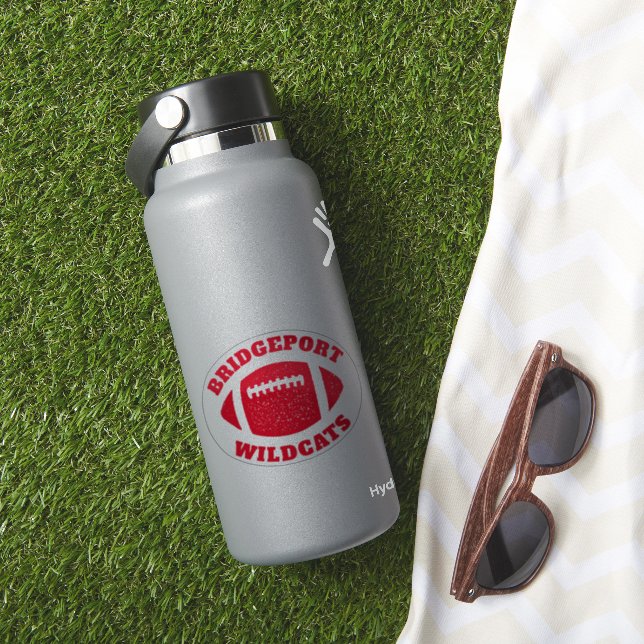 Football team personalized red sticker (HydroFlask Insitu)