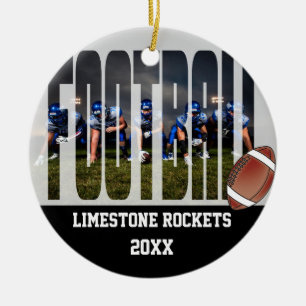 Football Team Photo Keepsake Ceramic Ornament