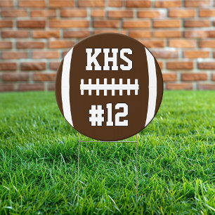 Football Team School Letters and Player Number Sign