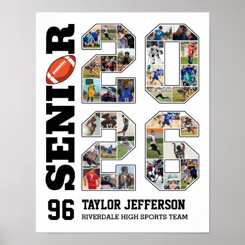 Football Team Senior 2026 Sports Photo Collage