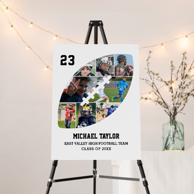 Football Team Senior Graduation Ball Photo Collage Foam Board (In Situ (Stand))