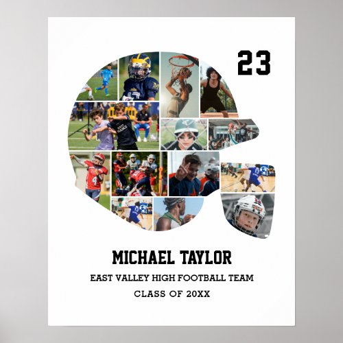 Football Team Senior Graduation Gift Photo Collage