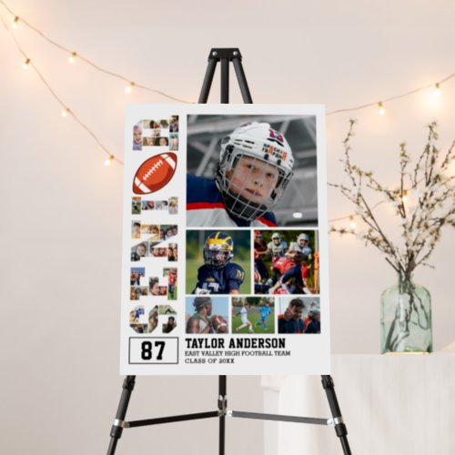 Football Team Senior Graduation Photo Collage Foam Board