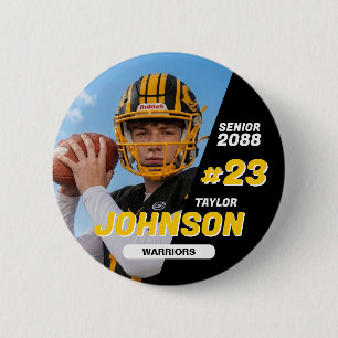 Football Team Senior Night Custom Color Sports Button