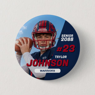 Football Team Senior Night Custom Color Sports Button