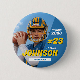 Football Team Senior Night Custom Color Sports Button
