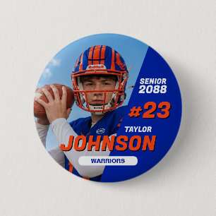Football Team Senior Night Custom Color Sports Button
