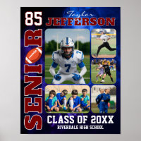 Football Team Senior Night Sports Photo Collage
