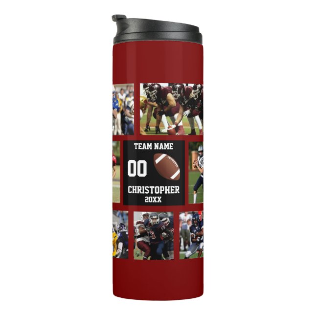 Football Team Thermal Tumbler (Rotated Right)