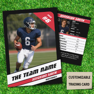 Football Team Trading Card Sport Gift Black Red