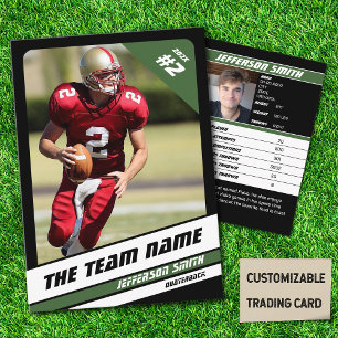 Football Team Trading Card Sport Gift Idea Green