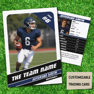 Football Team Trading Card Sport Gifts Idea Blue