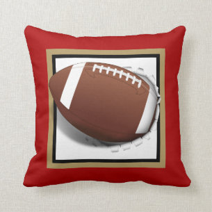 Football Tearing Out -Team Colors - Gold & Black Throw Pillow
