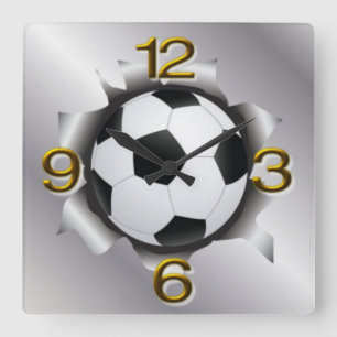 Football tech square wall clock