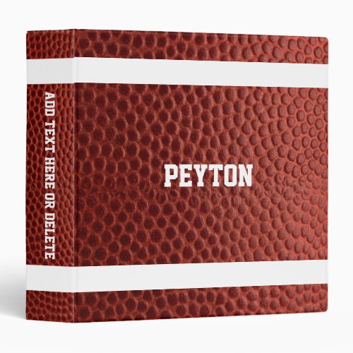 Football Texture Personalized 3 Ring Binder
