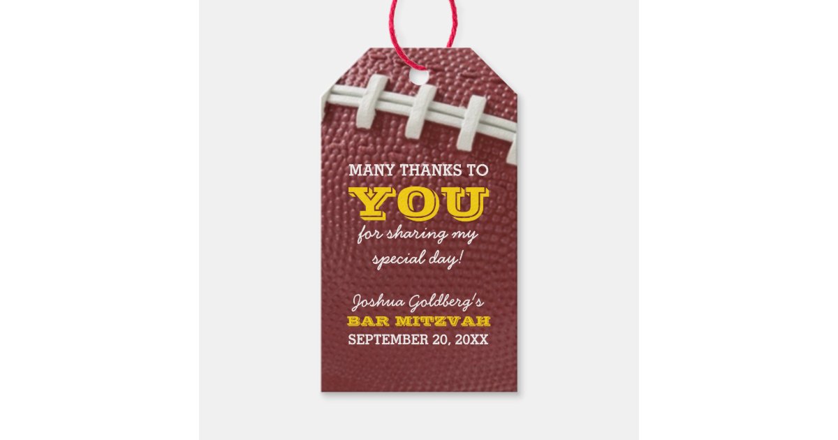 Football Thank You Favor Tag | Zazzle