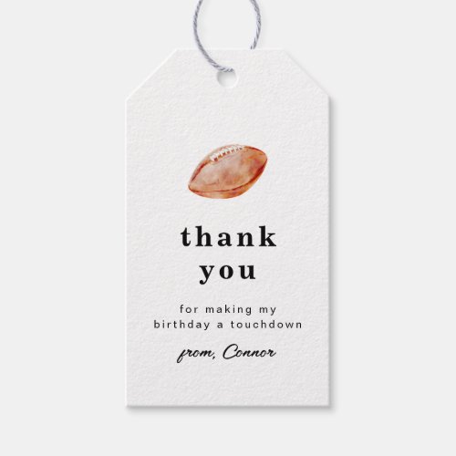 Football Thank You Tag