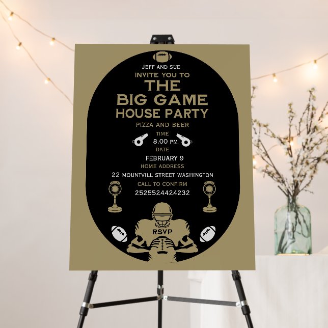Football The Big Game TV Watch Party Foam Board (In Situ (Stand))