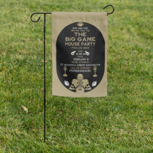 Football The Big Game TV Watch Party Garden Flag