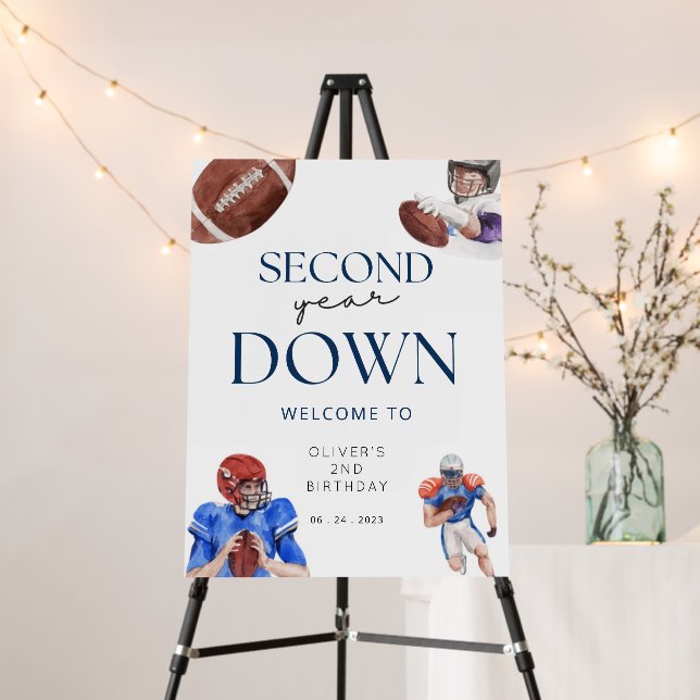 football theme 2nd birthday welcome sign (In Situ (Stand))