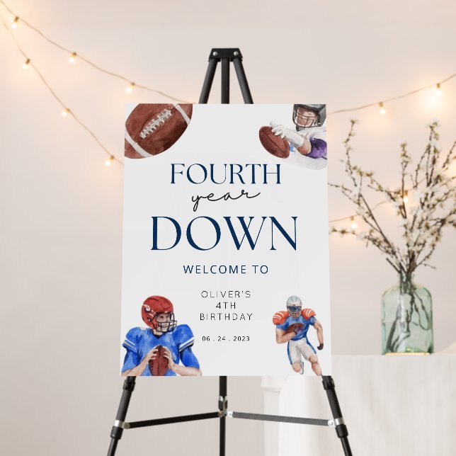 football theme 4th birthday welcome sign (In Situ (Stand))