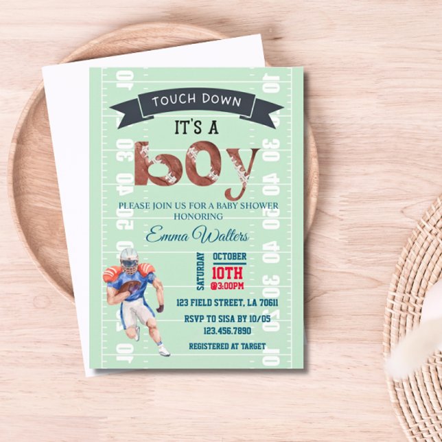 Football Theme Baby Shower Invitation (Creator Uploaded)