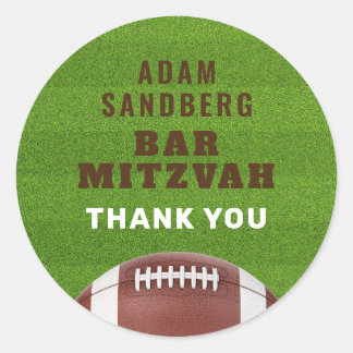 Football Theme Bar Mitzvah Classic Round Sticker