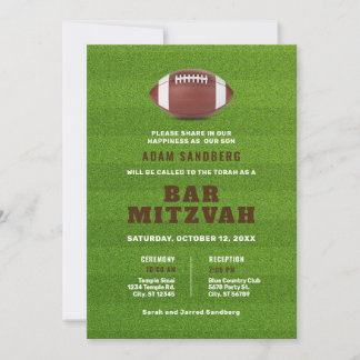 Football Theme Bar Mitzvah Invitation