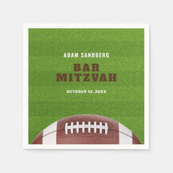 Football Theme Bar Mitzvah Napkins by marlenedesigner at Zazzle