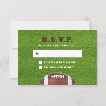 Football Theme Bar Mitzvah Rsvp Card by marlenedesigner at Zazzle