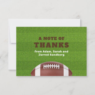 Football Theme Bar Mitzvah Thank You Card