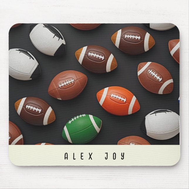 Football theme based Custumized Name  Mouse Pad (Front)