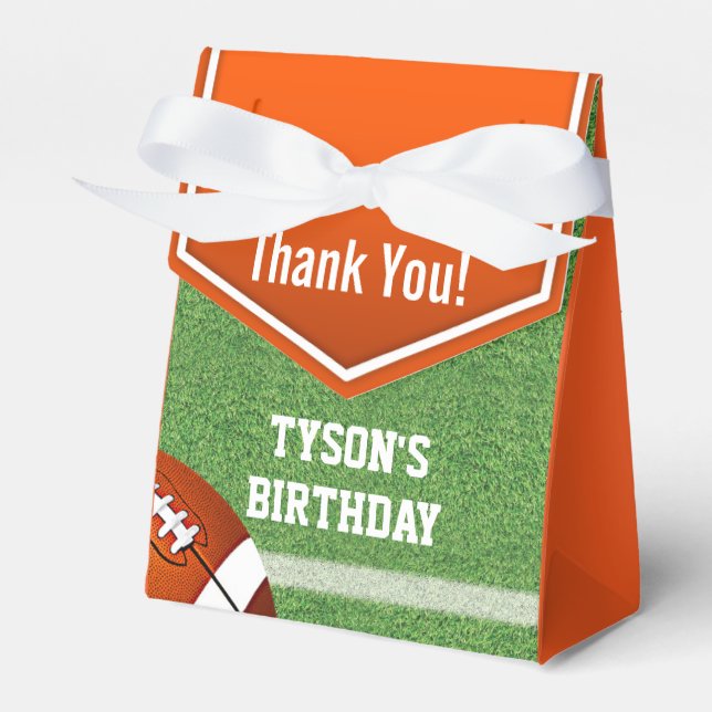 Football Theme Birthday Favor Boxes (Front Side)