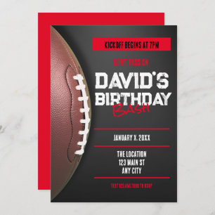 Football Theme Birthday Invitation