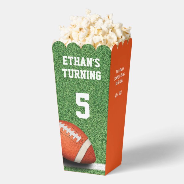 Football Theme Birthday Popcorn Box (Popped)