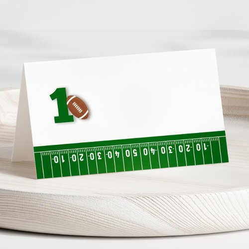 Football Theme First Year Down Birthday Food Tents Place Card