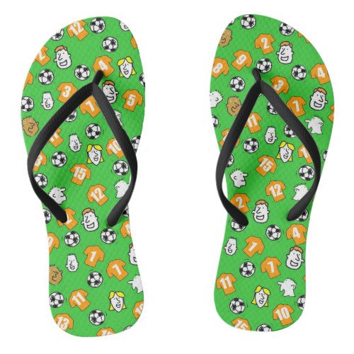 Football Theme Flip Flops in your Club Colours