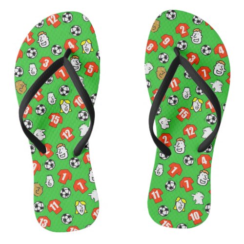 Football Theme Flip Flops in your Club Colours